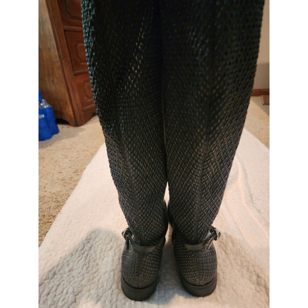 Cole Haan Isabell Black Leather Stretch Back Tall Riding Boots Womens Size 8.5 B - Picture 4 of 9